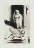 Deborah Bell, Annunciation II, drypoint and chine collé on paper