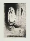 Deborah Bell, Annunciation, drypoint, spitbite aquatint and chine collé on paper