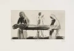 Deborah Bell, Sketchbook IV, drypoint and spitbite aquatint on paper