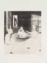 Reveal by Deborah Bell, drypoint, spitbite aquatint and chine collé with roulette on paper, sold Jun 2025