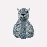 Leopard Head II by Moshe Sello & Jabu Nene, earthenware clay, underglaze paints and glaze, sold Jun 2025