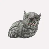Leopard Head IV by Moshe Sello & Sthabiso Hadebe, earthenware clay, underglaze paints and glaze, offered Jun 2025