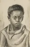 Maggie Laubser, Portrait of a Girl, charcoal on paper