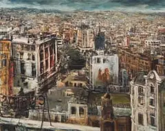 Helen Timm, Universal City II, oil on board