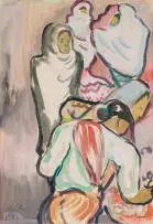 Irma Stern, A Group of Women, gouache on paper