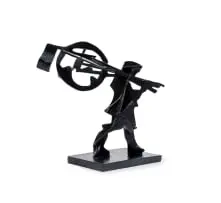 William Kentridge, Untitled (Man with Globe), bronze with a black patina