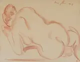 Irma Stern, Reclining Female Nude, pastel on paper