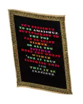 Athi-Patra Ruga, Konflikt Free Blk Diamond, Teeth are the Only Bone that Show Series, 2009, wool and thread on tapestry canvas