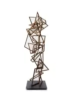 Rodan Kane Hart, Golden Cage, Grates Series, mild steel, brass and rust, on a steel base