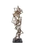 Rodan Kane Hart, Golden Cage, Grates Series, mild steel, brass and rust, on a steel base