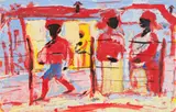 Gerard Sekoto, The Conversation in the Street, gouache on paper