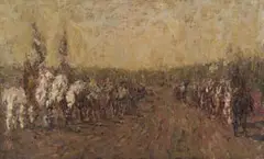 Anton Karstel, Die Gamstoovallei (sic), oil on canvas