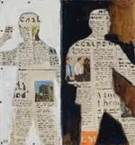 Simon Stone, Two Men, oil on cardboard