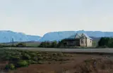 Peter Bonney, Roadside House, acrylic on board