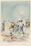Durant Sihlali, Stormy Soweto, monotype on paper