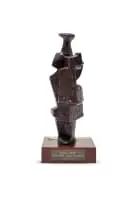 Edoardo Villa, Standing Figure (Trophy), painted plaster, on a wood base