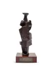 Edoardo Villa, Standing Figure (Trophy), painted plaster, on a wood base
