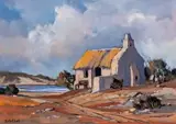 Dale Elliott, Lone Cottage, oil on canvasboard