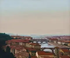 Estelle Marais, Florence from Michelangelo Square, oil on canvas