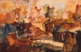 Paul du Toit, Abstract Landscape, oil on board