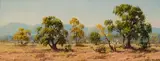Otto Klar, Trees in a Landscape, oil on board