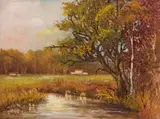 Alexander Rose-Innes, Autumn Landscape, oil on board
