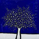 Richard Scott, My Ultramarine Blue Tree, My Trees Series, 2025, impasto and acrylic on canvas