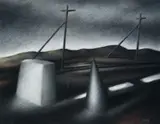 John (Jfc) Clarke, Road Block II, pastel on paper