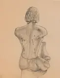 Alexis Preller, Sketch for Wounded Sculpture III, pencil on paper