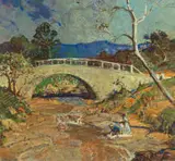 Walter Gilbert Wiles, Washerwomen by a Bridge