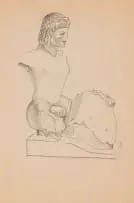 Sketch for Wounded Sculpture I by Alexis Preller, pencil on paper, sold Jun 2025