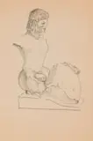 Alexis Preller, Sketch for Wounded Sculpture I, pencil on paper