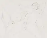Walter Battiss, Two Nudes, pencil on paper