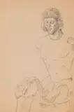 Alexis Preller, Sketch for Wounded Sculpture II, pencil on paper