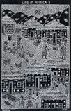 Lucas Bambo, Life in Africa 2, linocut on paper