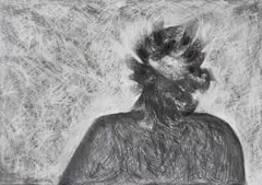 Lwando Dlamini, Drawing i, charcoal on paper