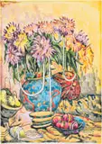 Raymond Fuyana, Old Vase II, monotype on paper