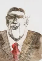 Jan Neethling, A.E.60's, hand coloured etching on paper