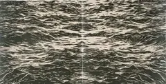 Jake Aikman, Here and Now/Janus Atlantic, woodcut on washi paper fixed to Fabriano, 300 gsm