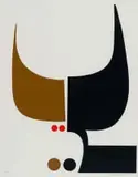 Ernst de Jong, Abstract Composition in Black and Brown, colour screenprint on paper