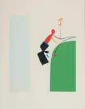 Walter Battiss, The Climber, colour screenprint on paper