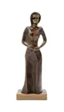 Susanna Swart, Homage to Van Wouw, bronze with a brown patina, on a sandstone base