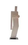 Johann Moolman, Abstract Female Form, painted wood, on a painted steel base