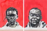 Sizwe Khoza, Vimbo (Faith, Trust, Hope); Masimba (Power), two, hand coloured screenprint on paper