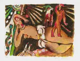 Théo Tobiasse, Untitled (Reclining Nude), colour lithograph on paper
