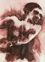 A Boxer by Kay Hassan, watercolour on paper, offered Jun 2025
