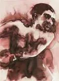 Kay Hassan, A Boxer, watercolour on paper
