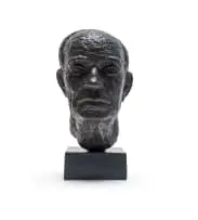 Gerard De Leeuw, Bust of HJ Strydom, bronze with a black patina, on a metal base
