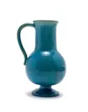 Linn Ware, Bulbous vase with tall neck, blue-glazed earthenware