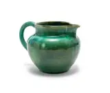 Linn Ware, Bulbous jug, green-glazed earthenware